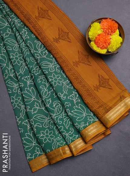 Green & Mustard Yellow Muslin Silk - Prints