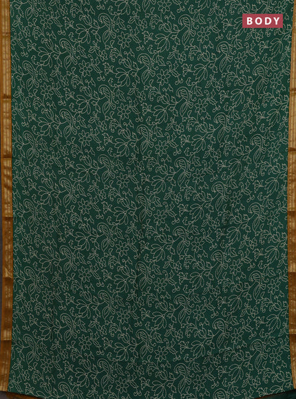 Green & Mustard Yellow Muslin Silk - Prints