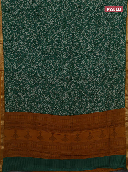 Green & Mustard Yellow Muslin Silk - Prints