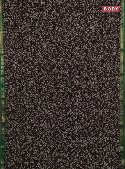 Brown & Green Muslin Silk - Prints