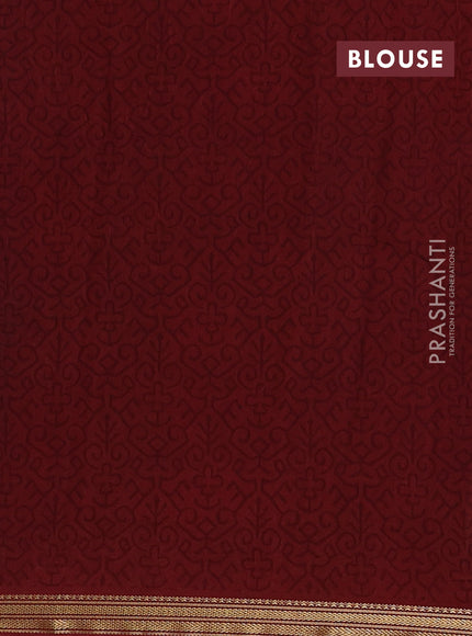 Navy Blue & Maroon Muslin Silk - Prints