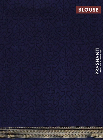 Maroon & Blue Muslin Silk - Prints