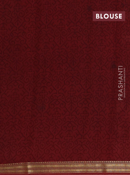 Black & Maroon Muslin Silk - Prints