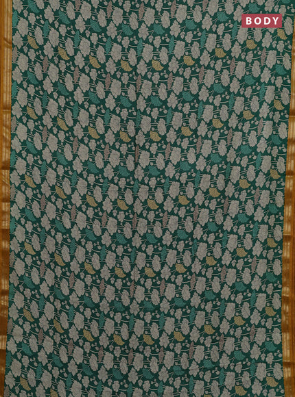 Green & Mustard Yellow Muslin Silk - Prints