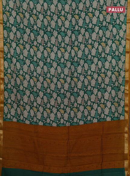 Green & Mustard Yellow Muslin Silk - Prints