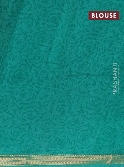 Blue & Teal Green Muslin Silk - Prints