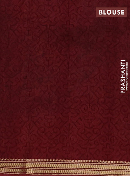 Black & Maroon Muslin Silk - Prints