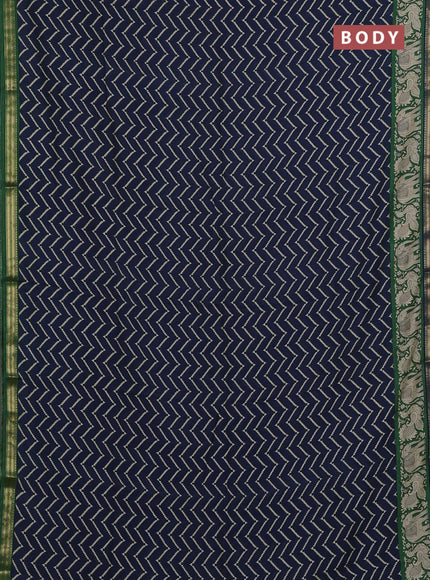 Blue & Green Muslin Silk - Prints
