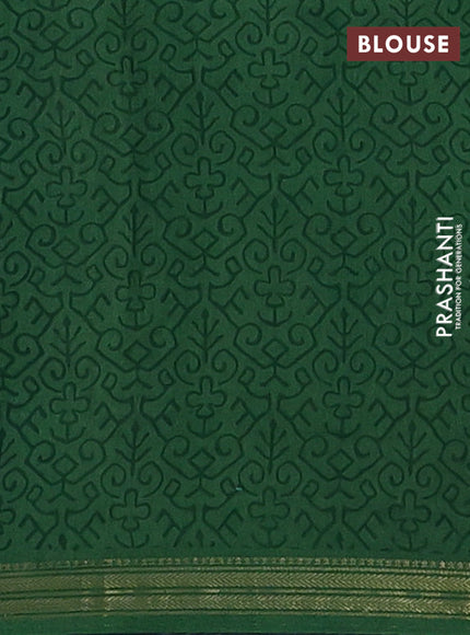 Blue & Green Muslin Silk - Prints