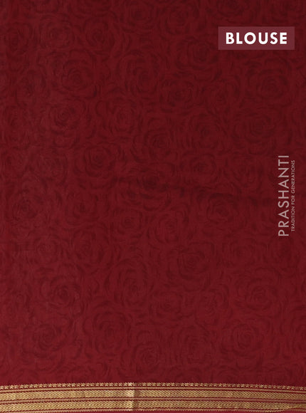 Blue & Maroon Muslin Silk - Prints