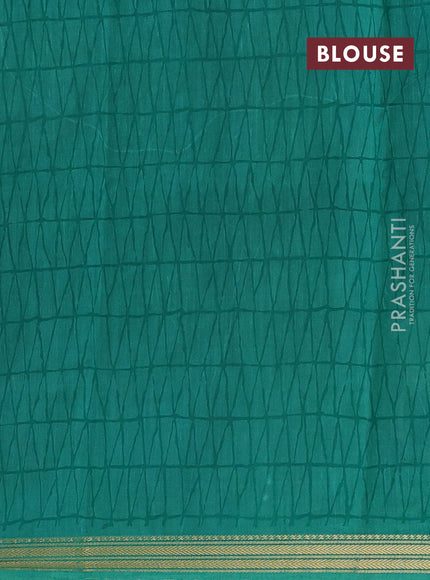 Blue & Teal Green Muslin Silk - Prints