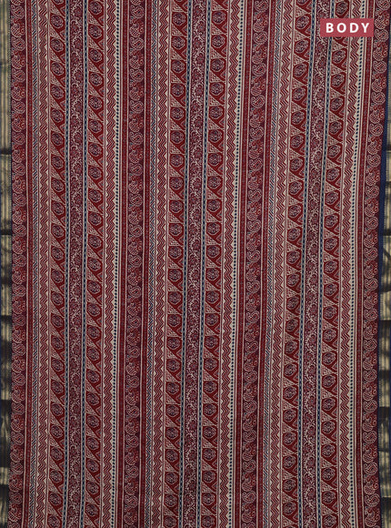 Maroon & Peacock Blue Muslin Silk - Prints