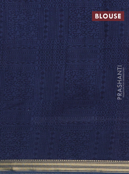 Maroon & Peacock Blue Muslin Silk - Prints