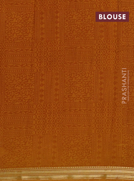 Maroon & Mustard Yellow Muslin Silk - Prints