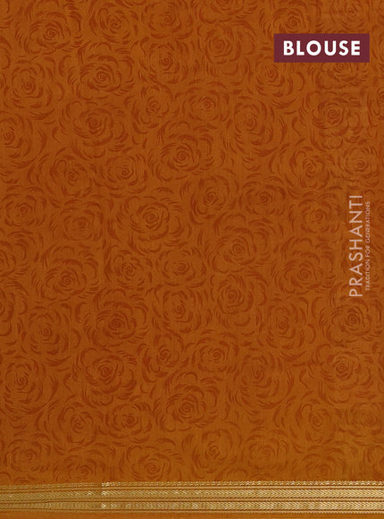 Brown & Mustard Yellow Muslin Silk - Prints