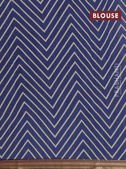 Wine & Blue Muslin Silk - Prints