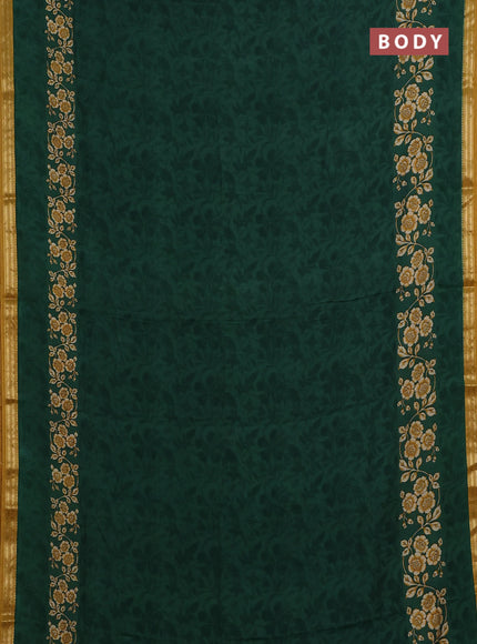 Green & Mustard Yellow Muslin Silk - Prints