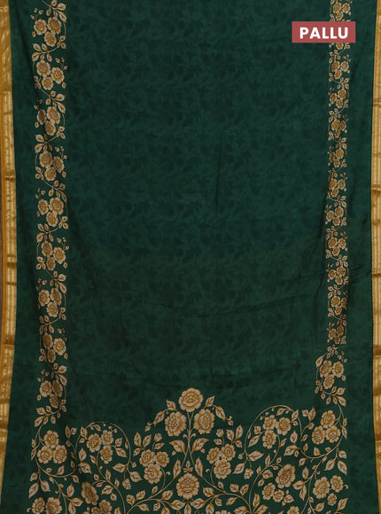 Green & Mustard Yellow Muslin Silk - Prints