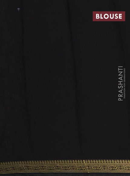 Black & Elaichi Green Muslin Silk - Prints