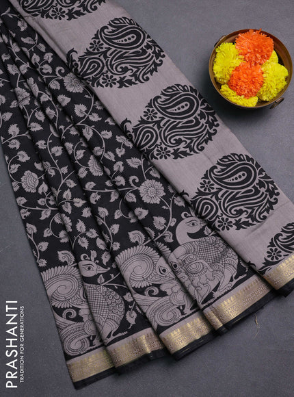 Black Muslin Silk - Prints