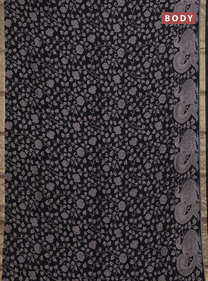 Black Muslin Silk - Prints