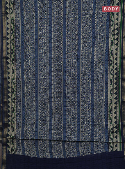 Pastel Blue  & Blue Muslin Silk - Prints