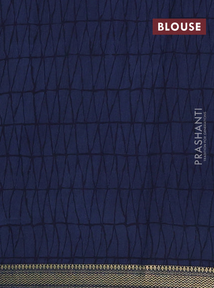 Pastel Blue  & Blue Muslin Silk - Prints