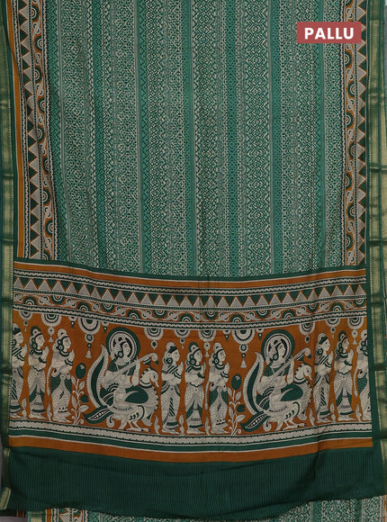 Green Muslin Silk - Prints