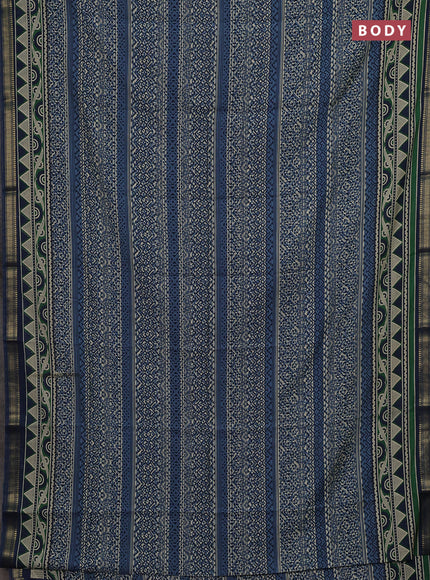 Pastel Blue & Blue Muslin Silk - Prints