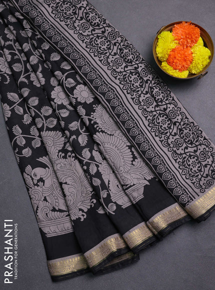 Black Muslin Silk - Prints
