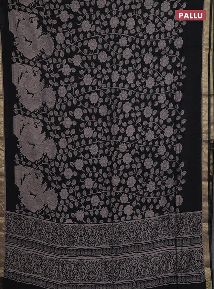 Black Muslin Silk - Prints