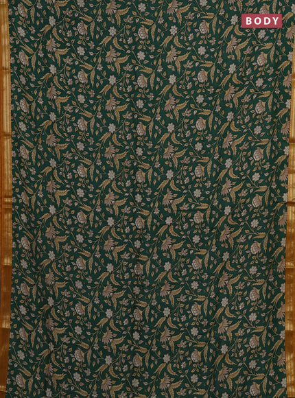 Green & Mustard Yellow Muslin Silk - Prints