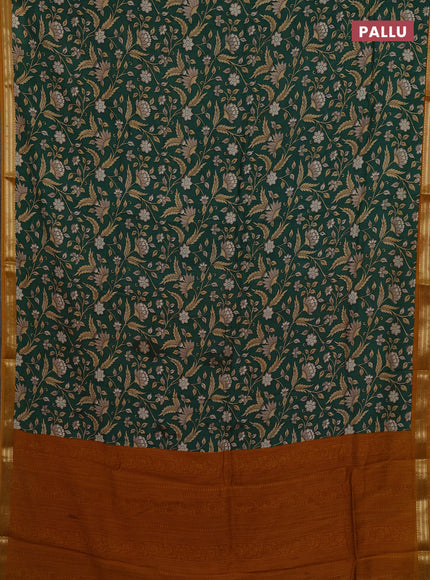 Green & Mustard Yellow Muslin Silk - Prints