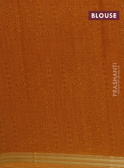 Green & Mustard Yellow Muslin Silk - Prints