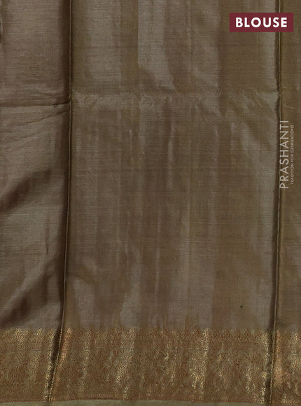 Purple & Mehendi Green Banarasi Tussar Silk Saree