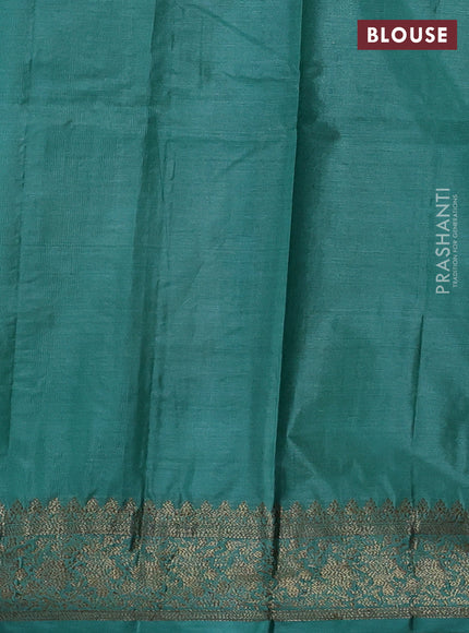 Maroon & Teal Green Banarasi Tussar Silk Saree