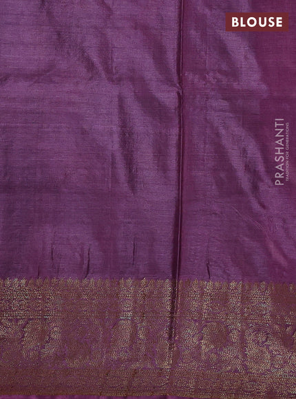Elephant Grey & Magenta Pink Banarasi Tussar Silk Saree