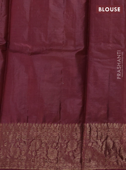 Yellow & Wine Banarasi Tussar Silk Saree