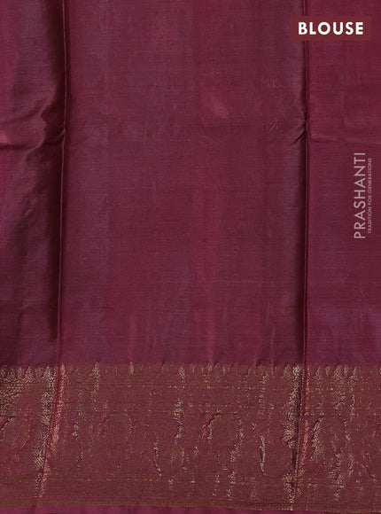 Mehendi Green & Maroon Banarasi Tussar Silk Saree