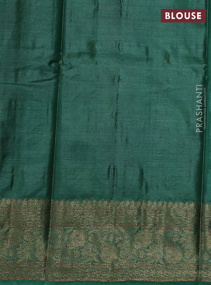 Red & Green Banarasi Tussar Silk Saree