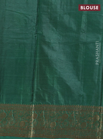 Red & Green Banarasi Tussar Silk Saree