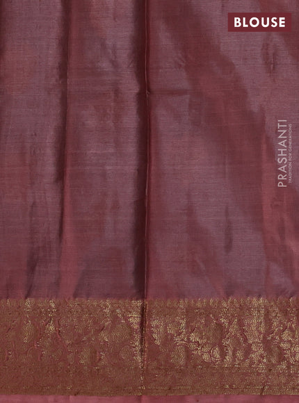 Peacock Blue & Maroon Banarasi Tussar Silk Saree