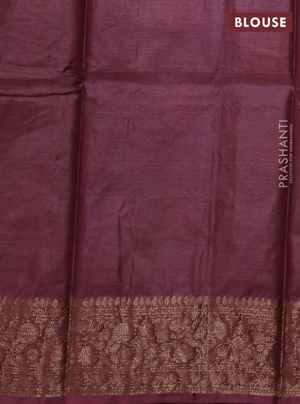 Beige & Maroon Banarasi Tussar Silk Saree