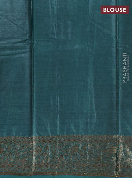 Maroon & Teal Green Banarasi Tussar Silk Saree