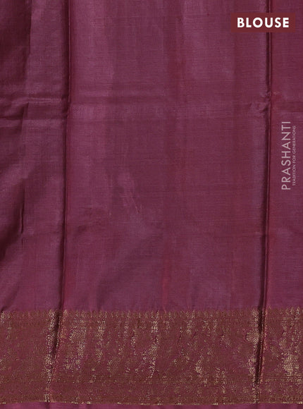 Pastel Green & Maroon Banarasi Tussar Silk Saree