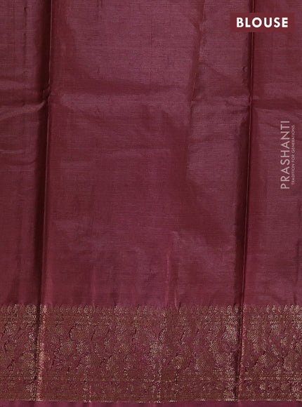 Mustard Green & Maroon Banarasi Tussar Silk Saree