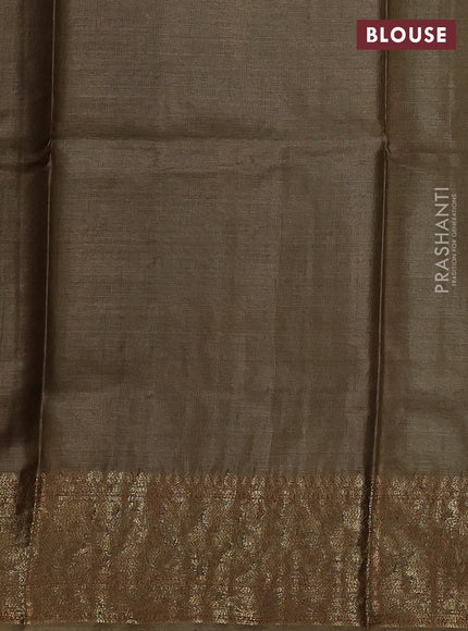 Purple & Mehendi Green Banarasi Tussar Silk Saree