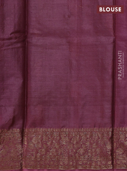 Mehendi Green & Pink Banarasi Tussar Silk Saree