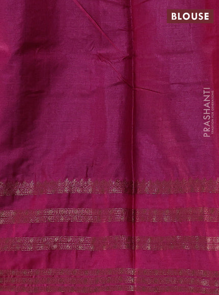 Peacock Blue & Pink Banarasi Tussar Silk Saree
