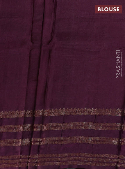 Orange & Wine Banarasi Tussar Silk Saree